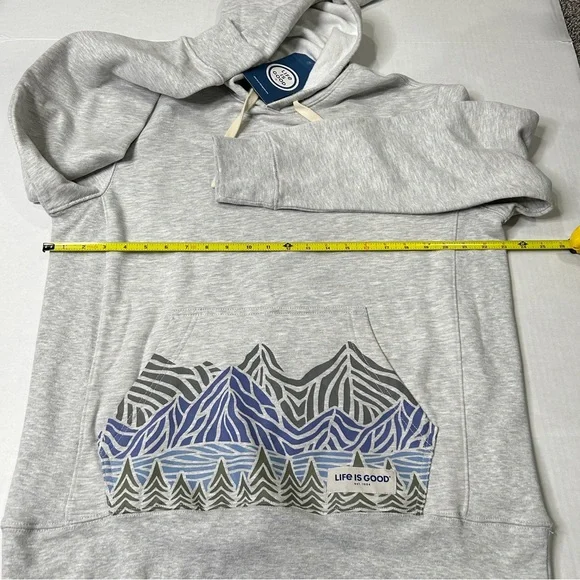 Life is Good NWT Men's Gray Hoodie Size Medium Mountains - Picture 8 of 8